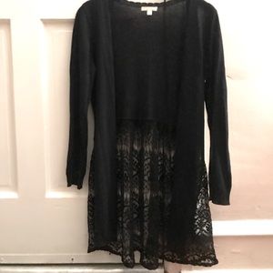 Lauren Conrad black cardigan. Size S. Great condition. Lace back.